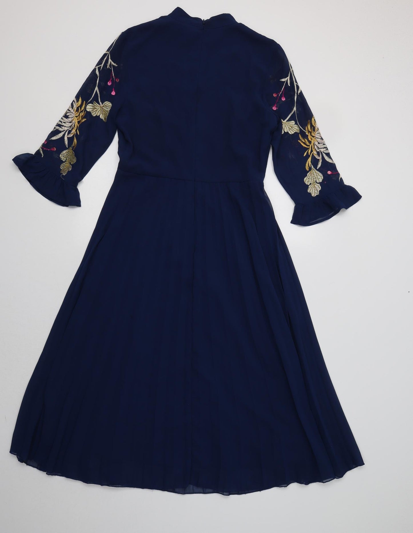 ASOS Womens Blue Floral Polyester A-Line  Size 10 Mock Neck