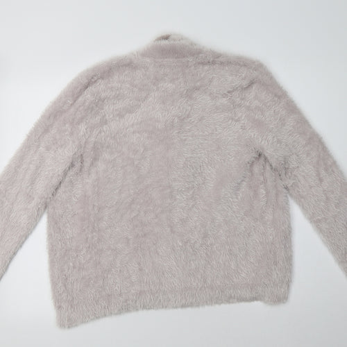 M&S Womens Pink V-Neck  Polyamide Cardigan Jumper Size 12