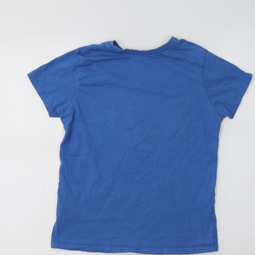 Primark Boys Blue  Cotton Basic T-Shirt Size 9-10 Years Crew Neck  - Freestyle