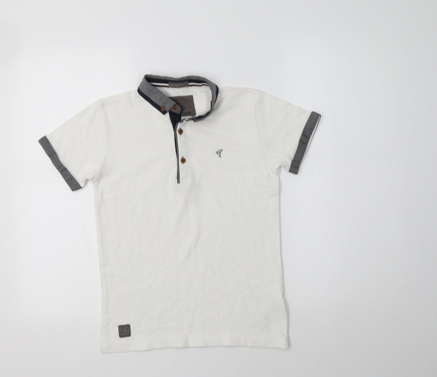 John Roc Boys White  Cotton Basic Polo Size 9-10 Years Collared