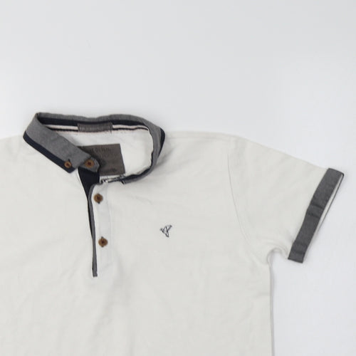 John Roc Boys White  Cotton Basic Polo Size 9-10 Years Collared