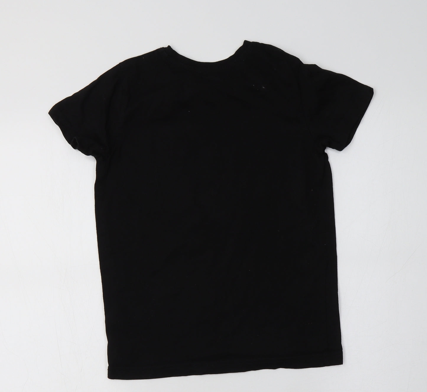 Primark Boys Black  Cotton Basic T-Shirt Size 8-9 Years Crew Neck  - Harlem