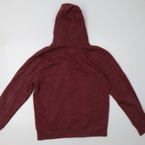 S&J Womens Red  Cotton Full Zip Hoodie Size L