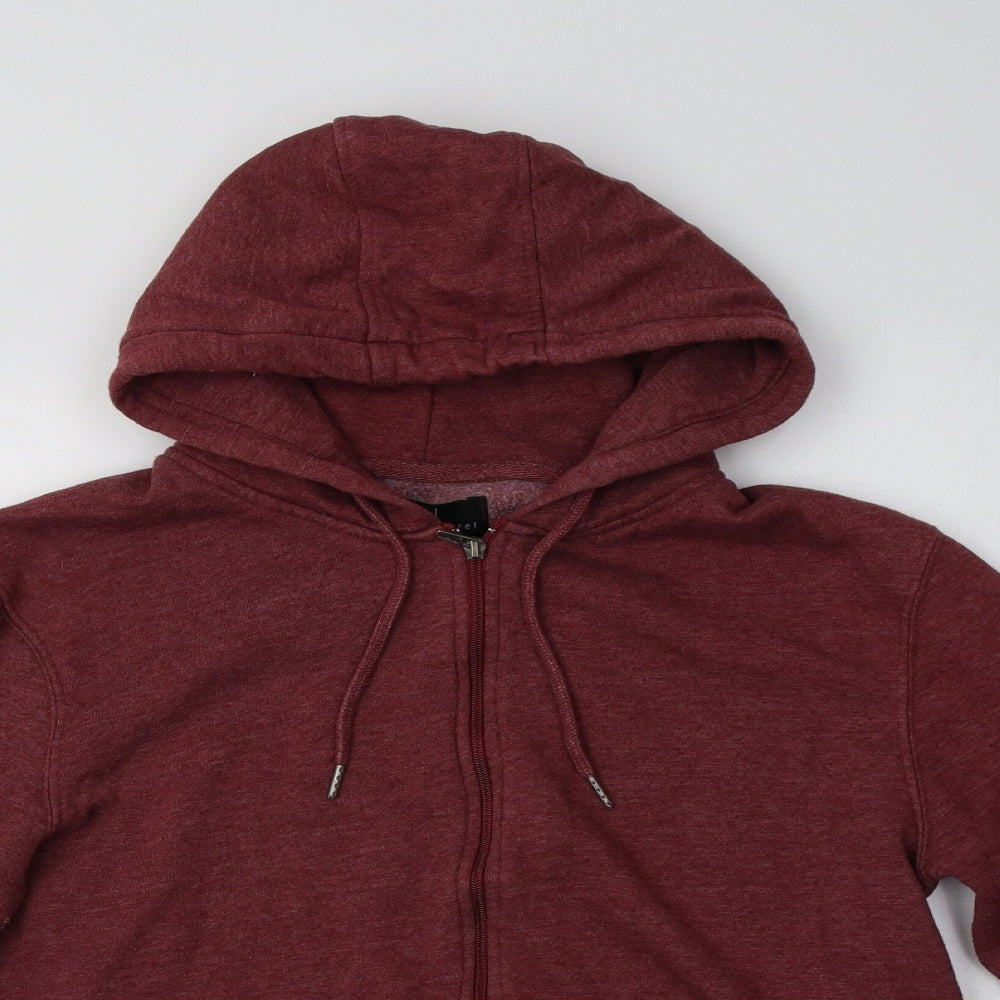 S&J Womens Red  Cotton Full Zip Hoodie Size L