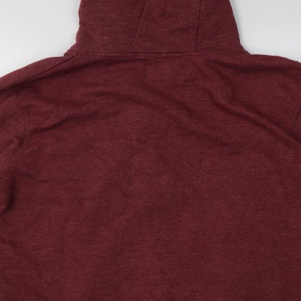 S&J Womens Red  Cotton Full Zip Hoodie Size L
