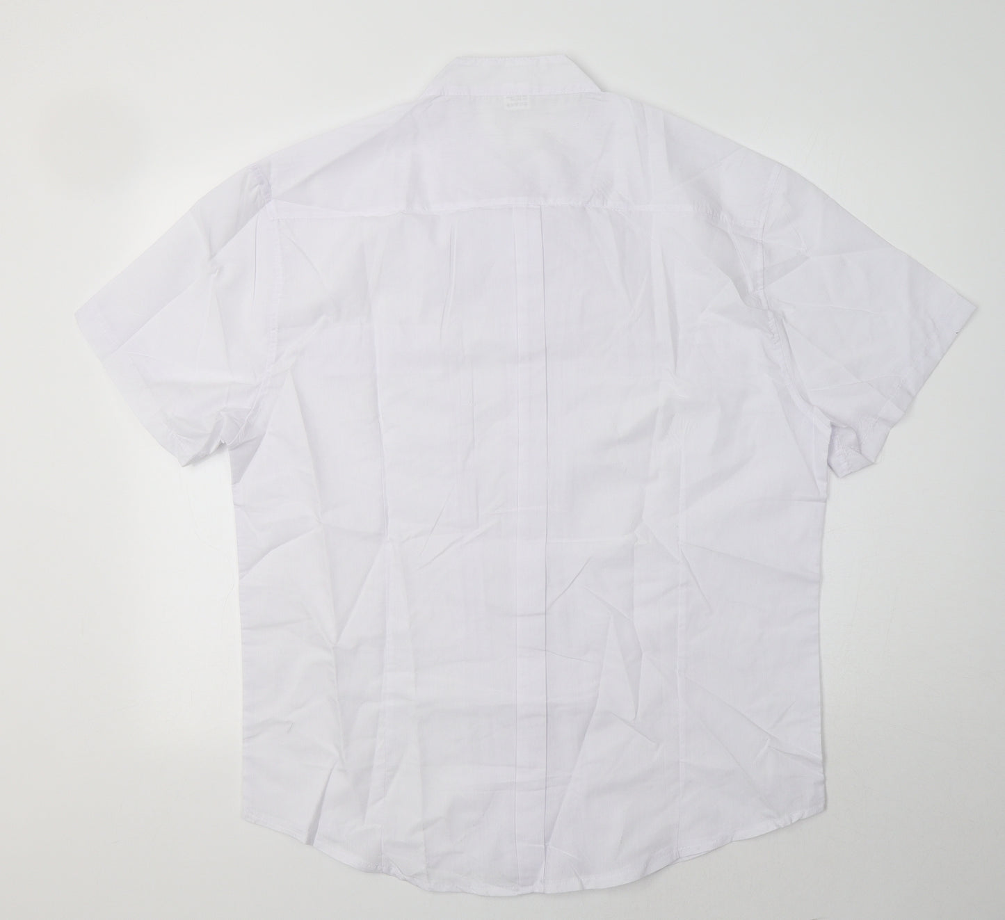 Preworn Womens White  Cotton Basic Button-Up Size 2XL Mock Neck