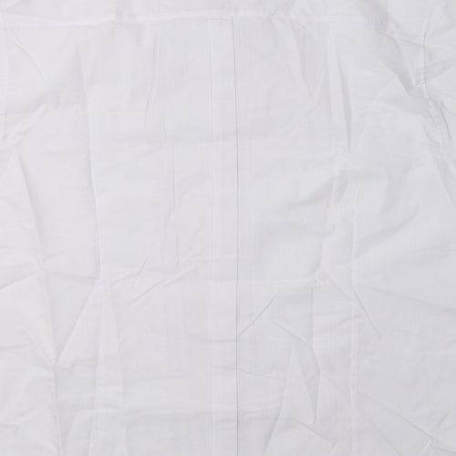Preworn Womens White  Cotton Basic Button-Up Size 2XL Mock Neck