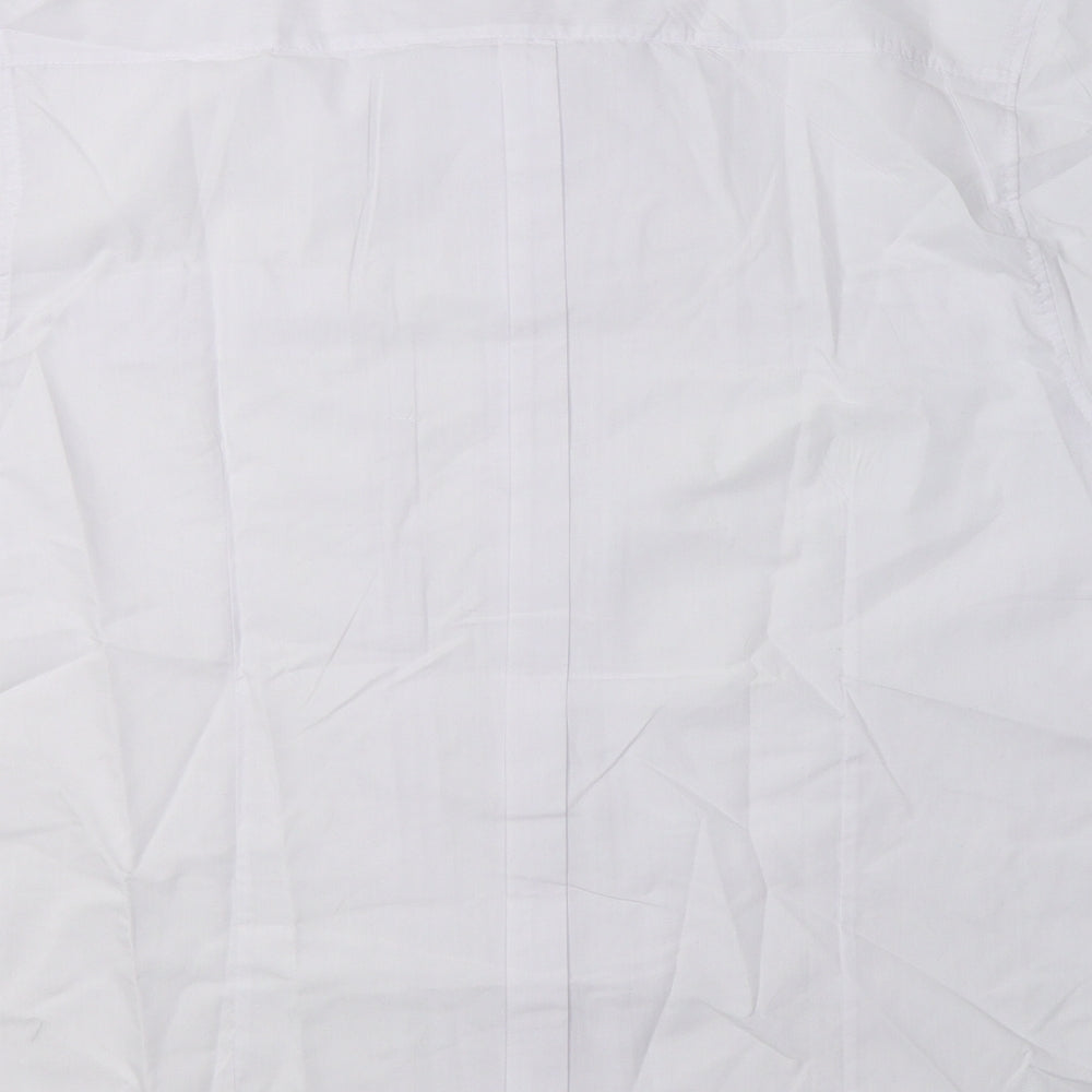 Preworn Womens White  Cotton Basic Button-Up Size 2XL Mock Neck