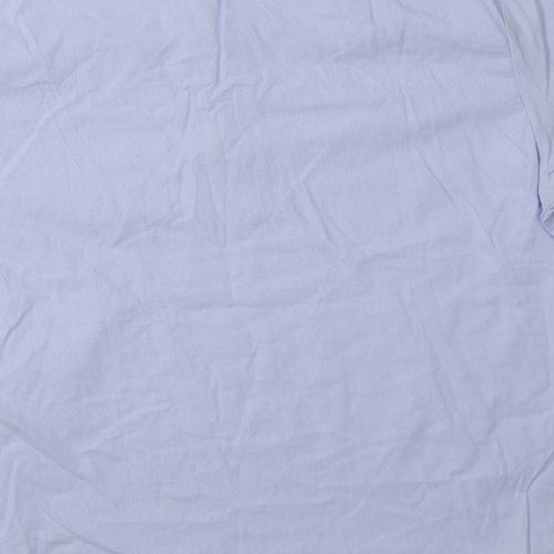 Preworn Womens Blue  Polyester Basic Button-Up Size 2XL Mock Neck