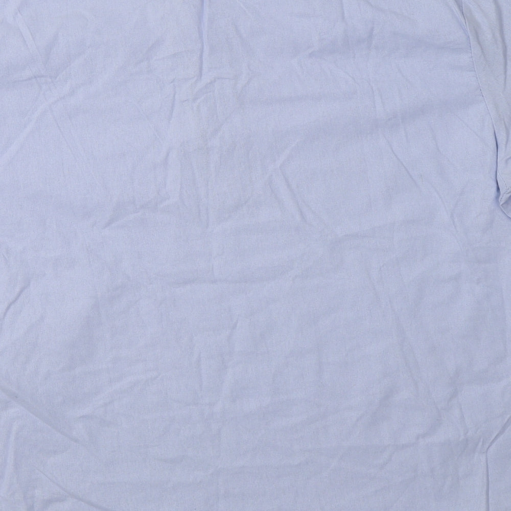 Preworn Womens Blue  Polyester Basic Button-Up Size 2XL Mock Neck
