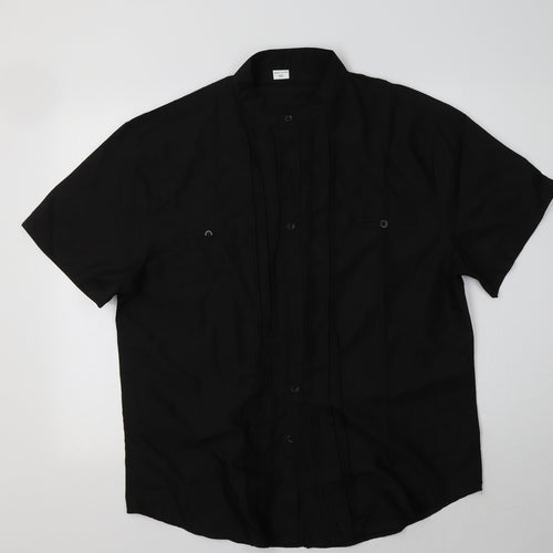 Preworn Womens Black  Polyester Basic Blouse Size 2XL Mock Neck