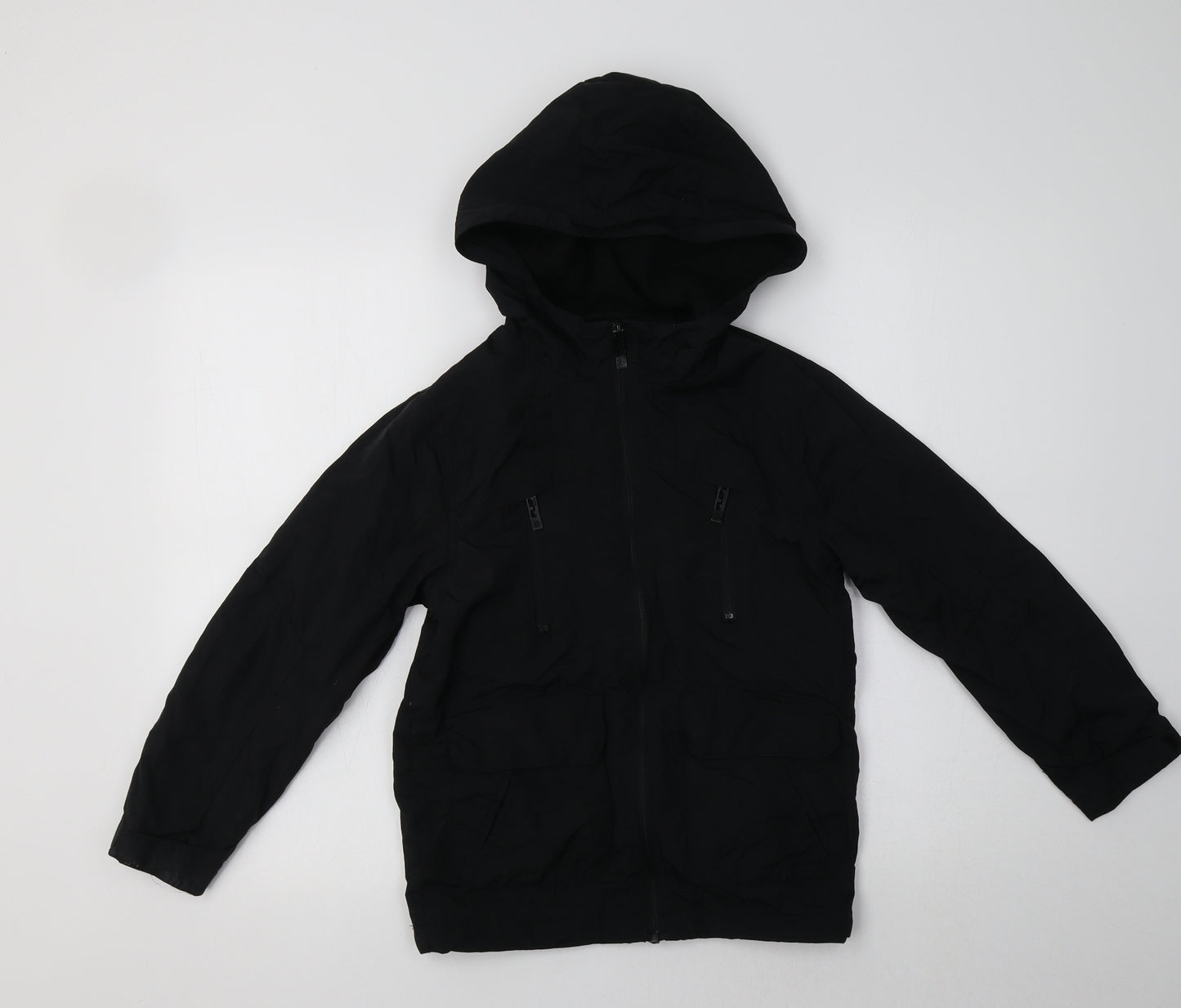 Flip Back Girls Black   Windbreaker Jacket Size 8 Years
