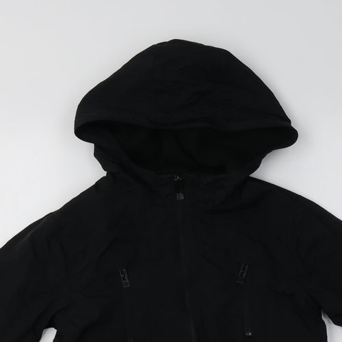 Flip Back Girls Black   Windbreaker Jacket Size 8 Years