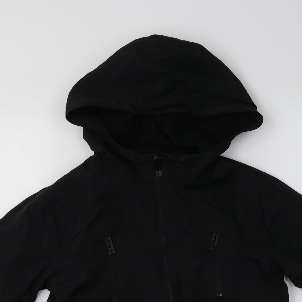 Flip Back Girls Black   Windbreaker Jacket Size 8 Years