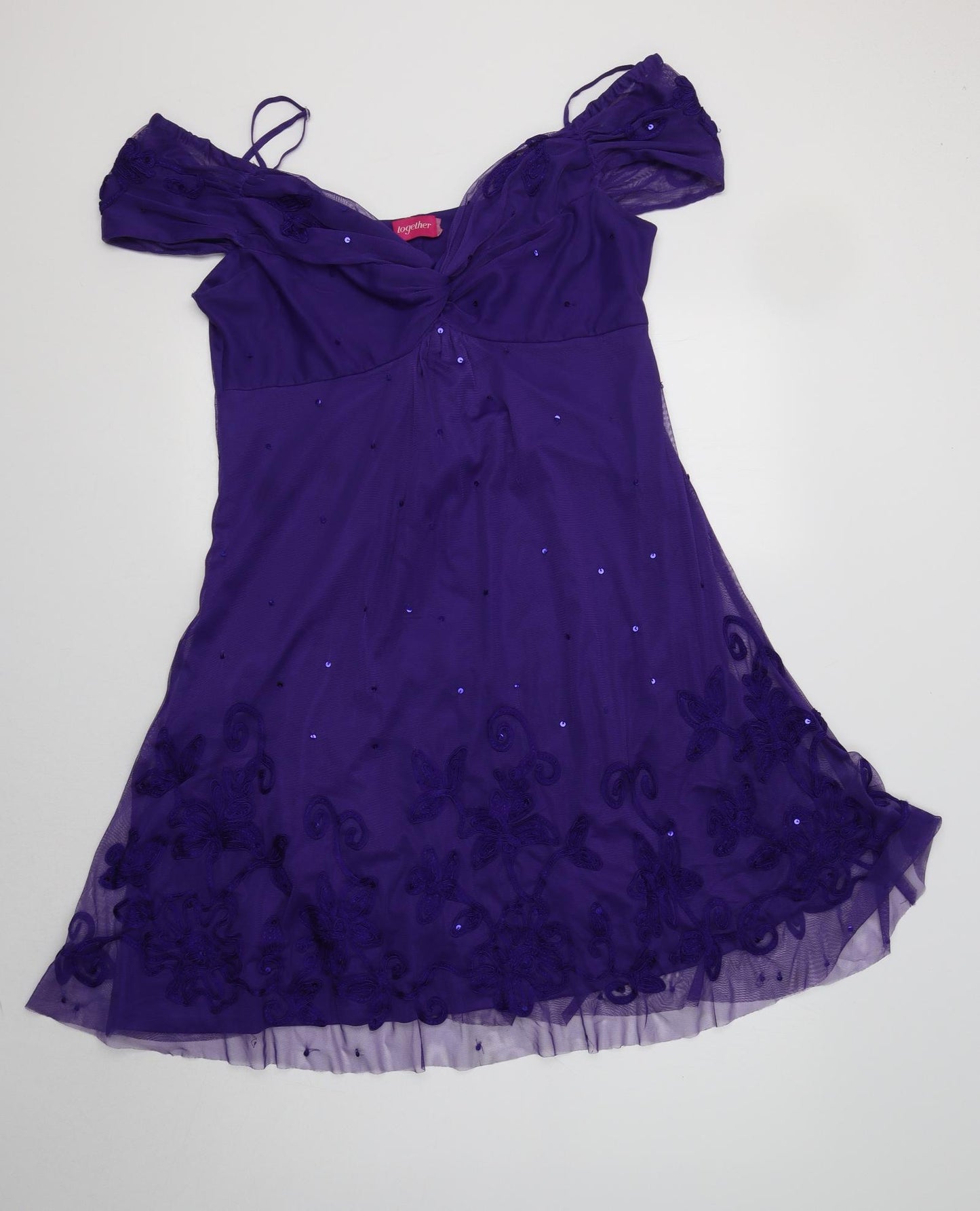 Together Womens Purple  Polyester Fit & Flare  Size 16 Sweetheart