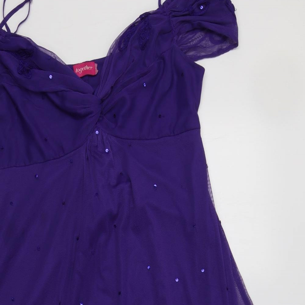 Together Womens Purple  Polyester Fit & Flare  Size 16 Sweetheart