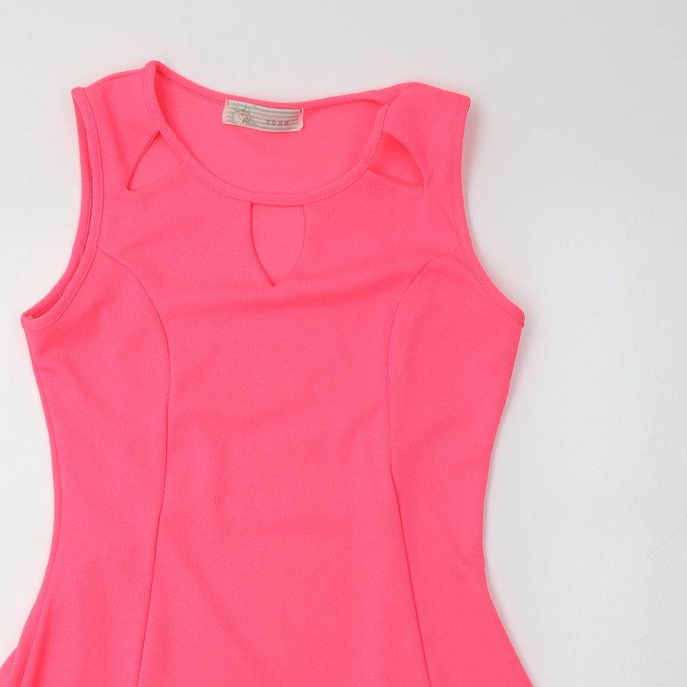Cameo Rose Womens Pink  Polyester Fit & Flare  Size 14 Crew Neck