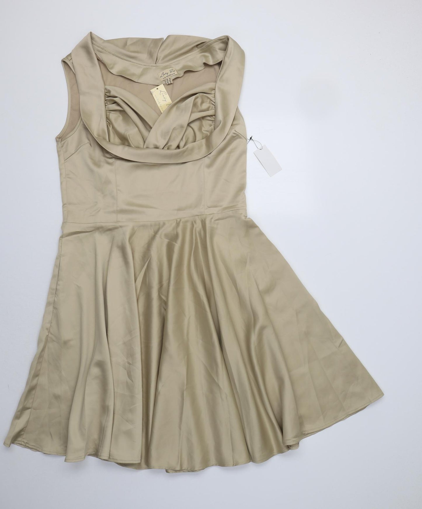 Lindy Bop Womens Gold  Polyester Fit & Flare  Size 16 Sweetheart