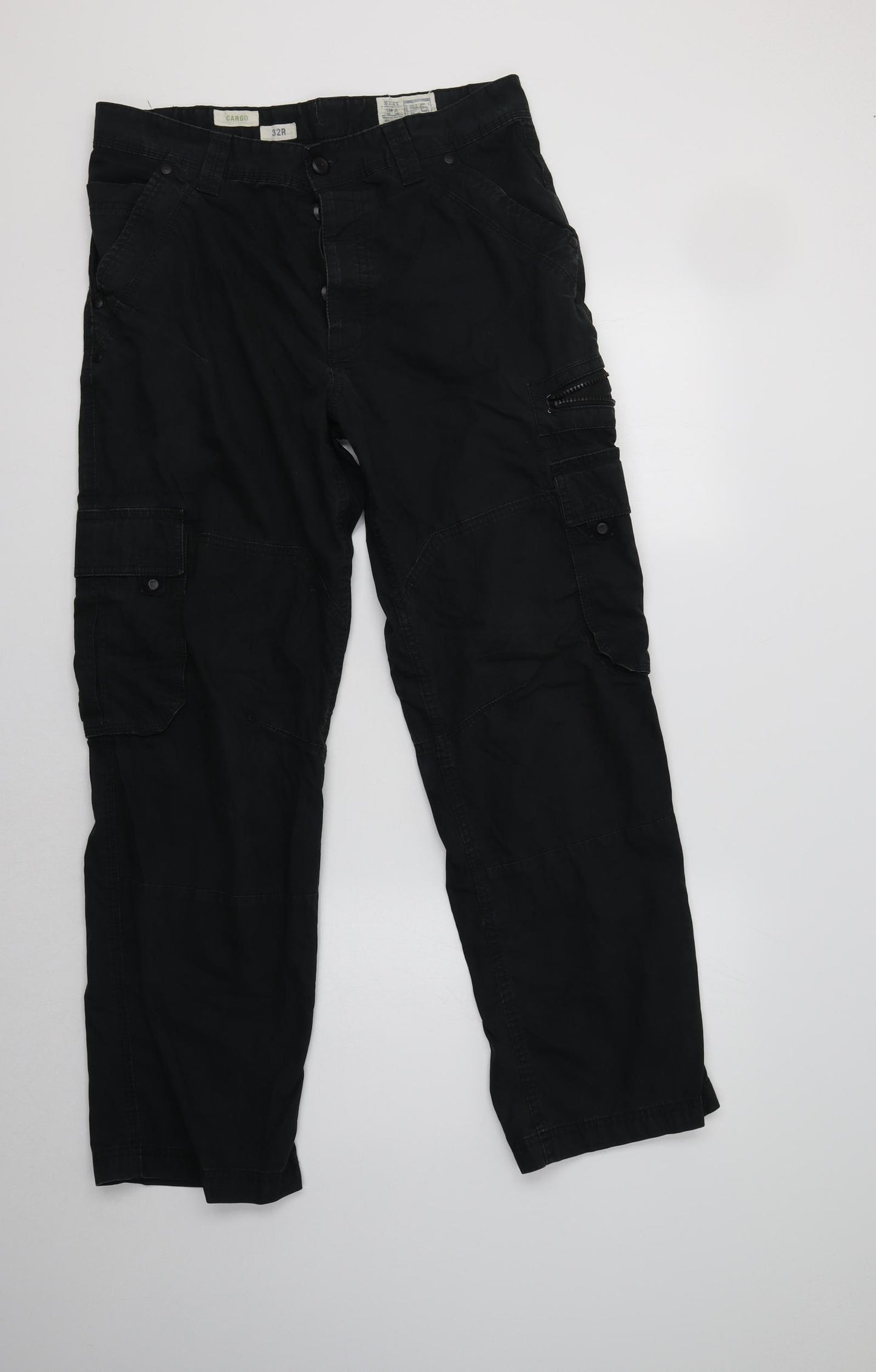 NEXT Mens Green  Cotton Cargo Trousers Size 32 L31 in Regular