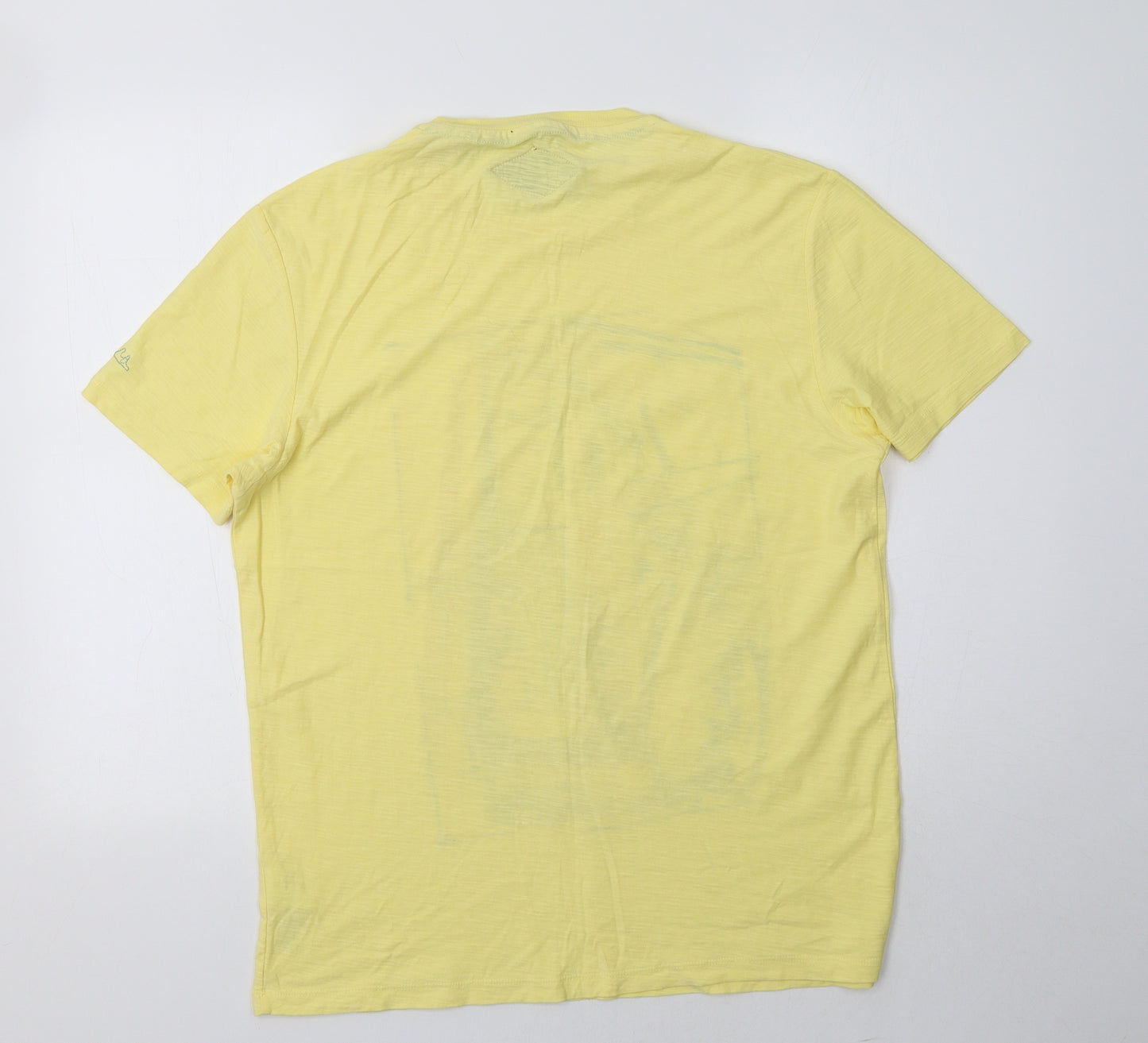 Mantaray Mens Yellow  Cotton  T-Shirt Size S Crew Neck
