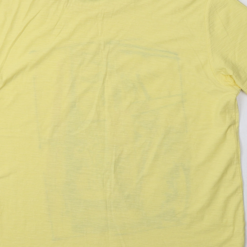 Mantaray Mens Yellow  Cotton  T-Shirt Size S Crew Neck