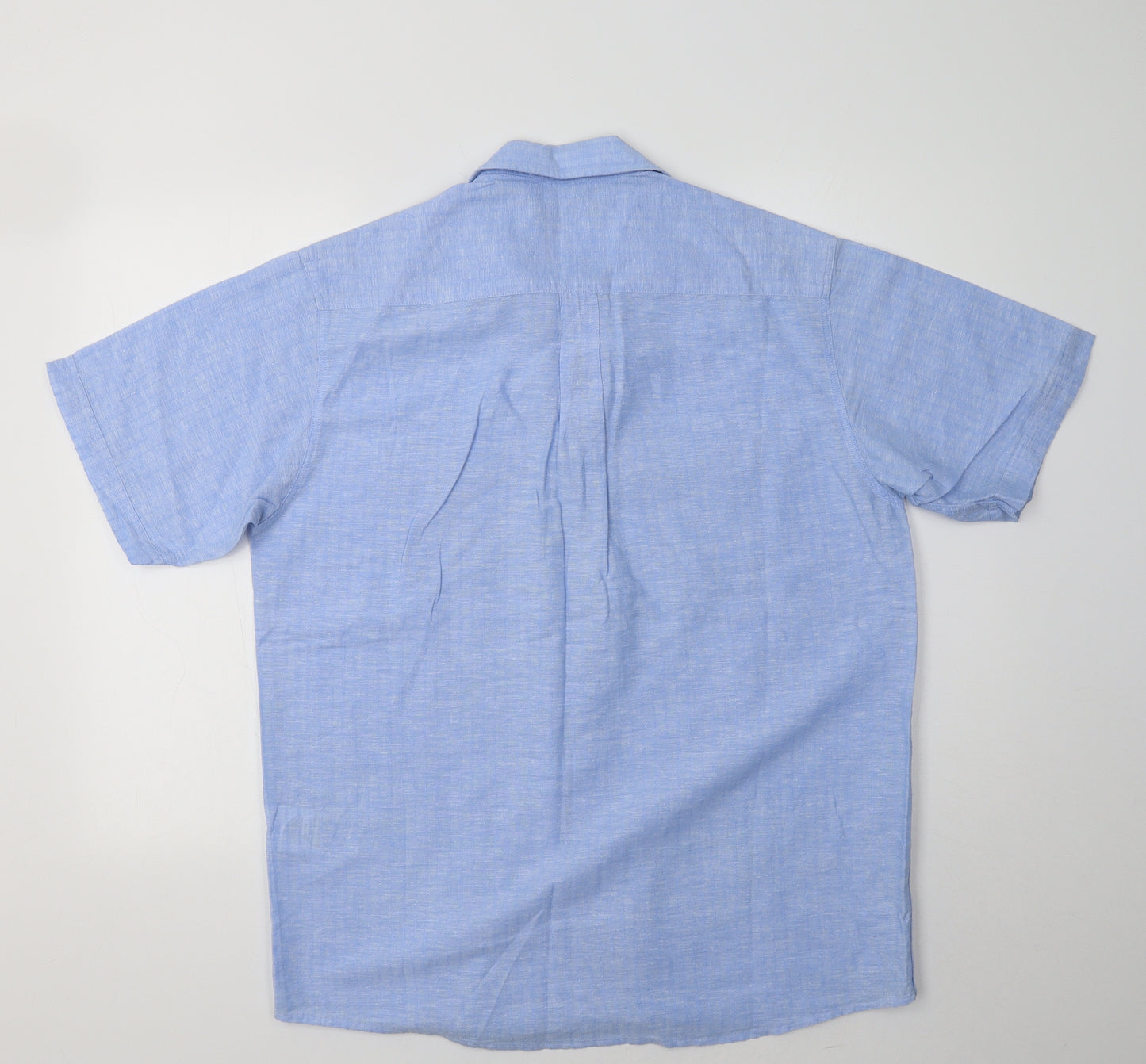Cotton Traders Mens Blue  Cotton  Button-Up Size M Collared