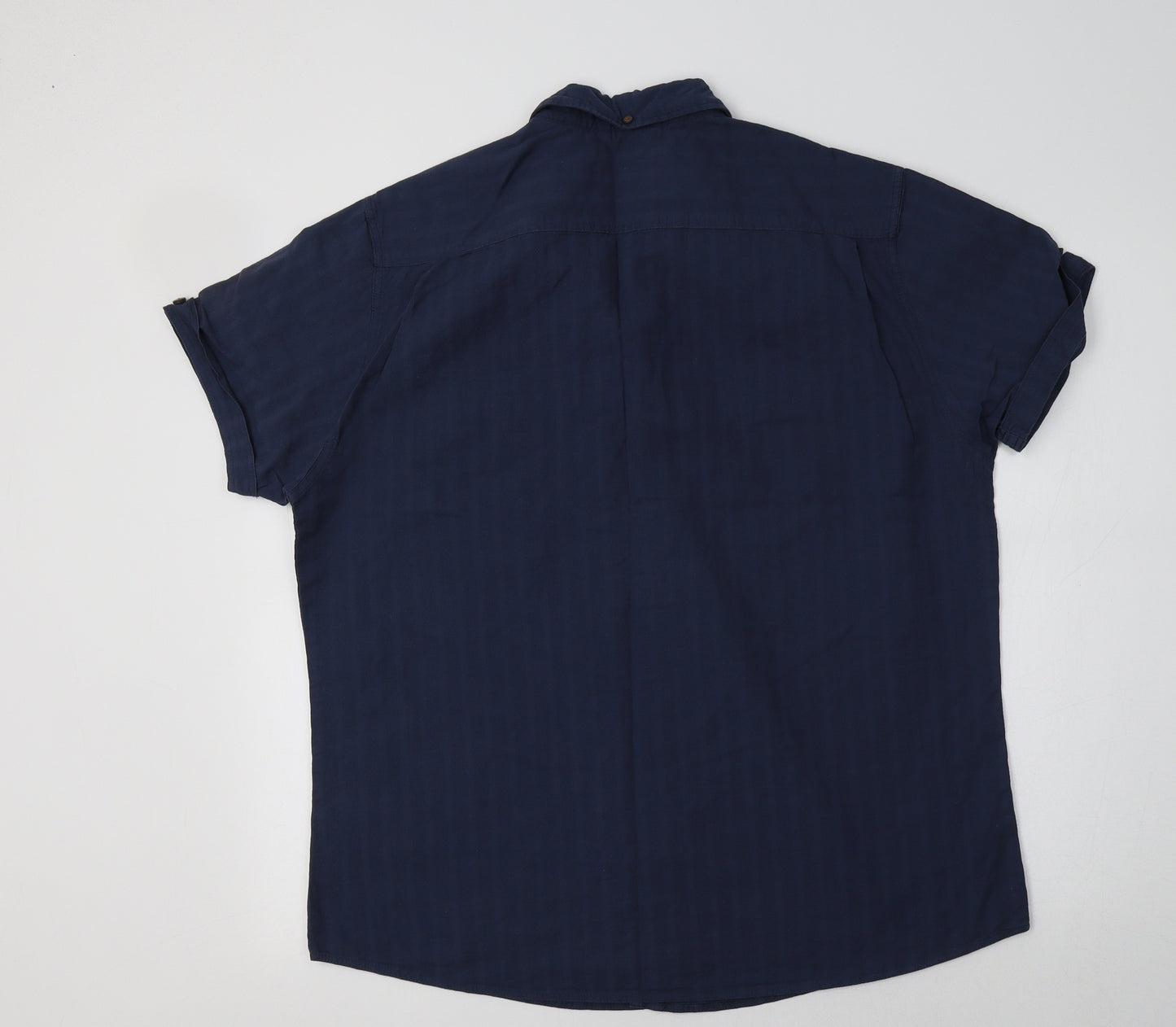 Red Herring Mens Blue Striped Cotton  Button-Up Size L Collared