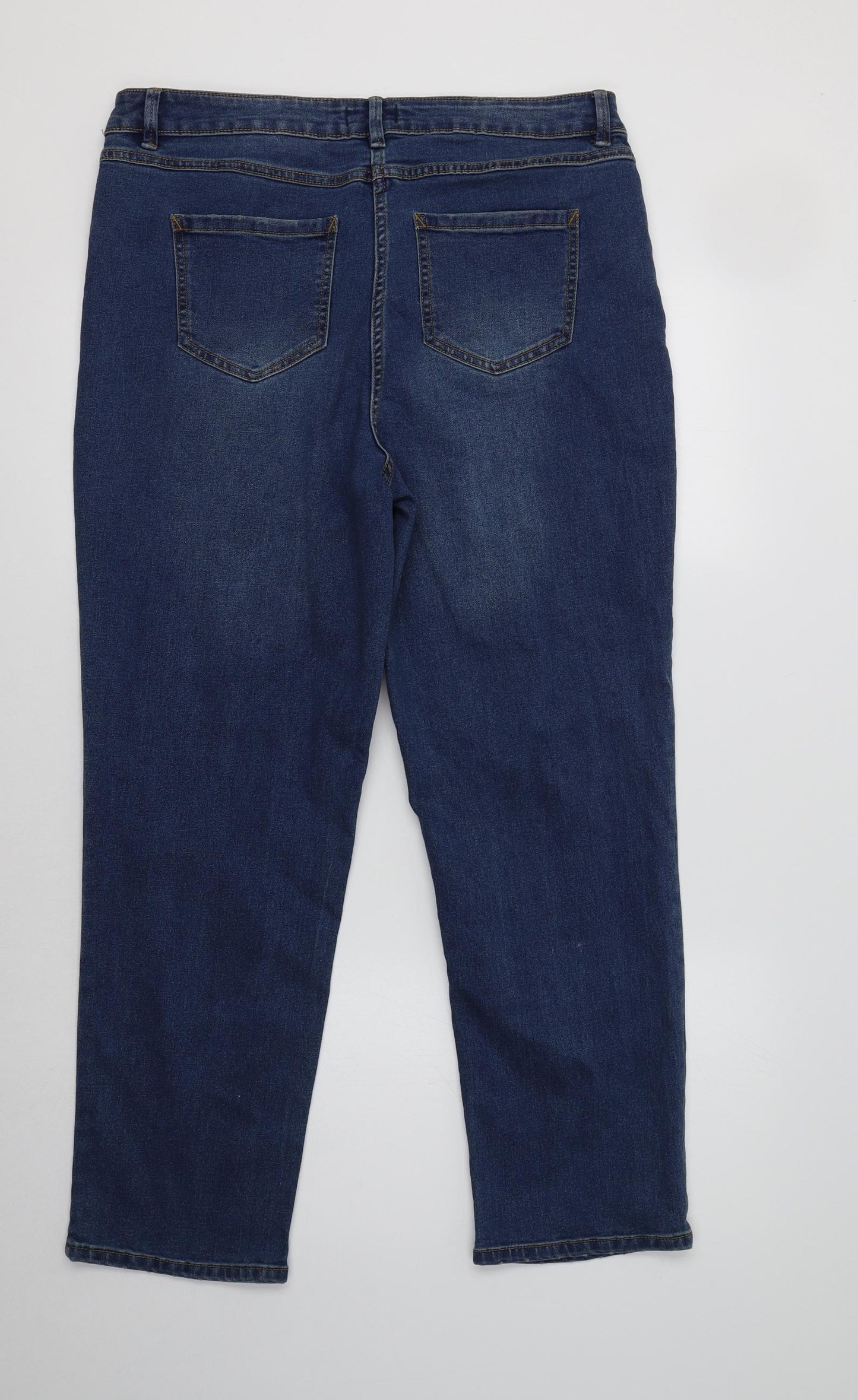 Papaya Womens Blue  Cotton Straight Jeans Size 16 L29 in Regular