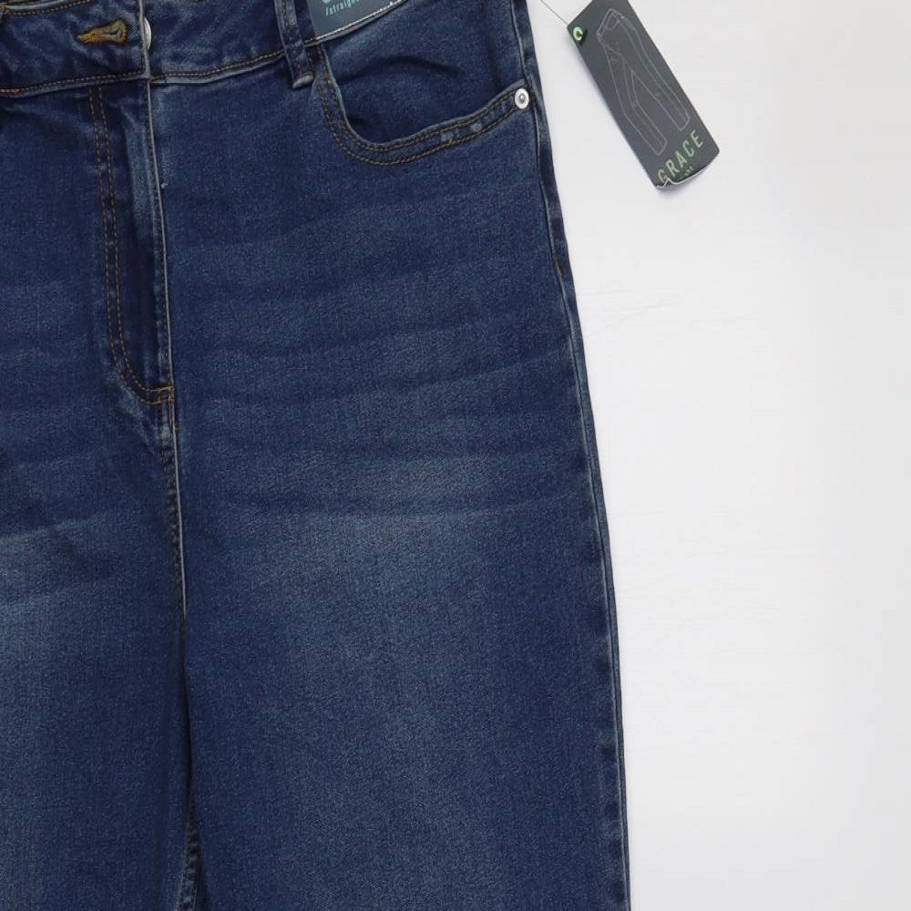 Papaya Womens Blue  Cotton Straight Jeans Size 16 L29 in Regular