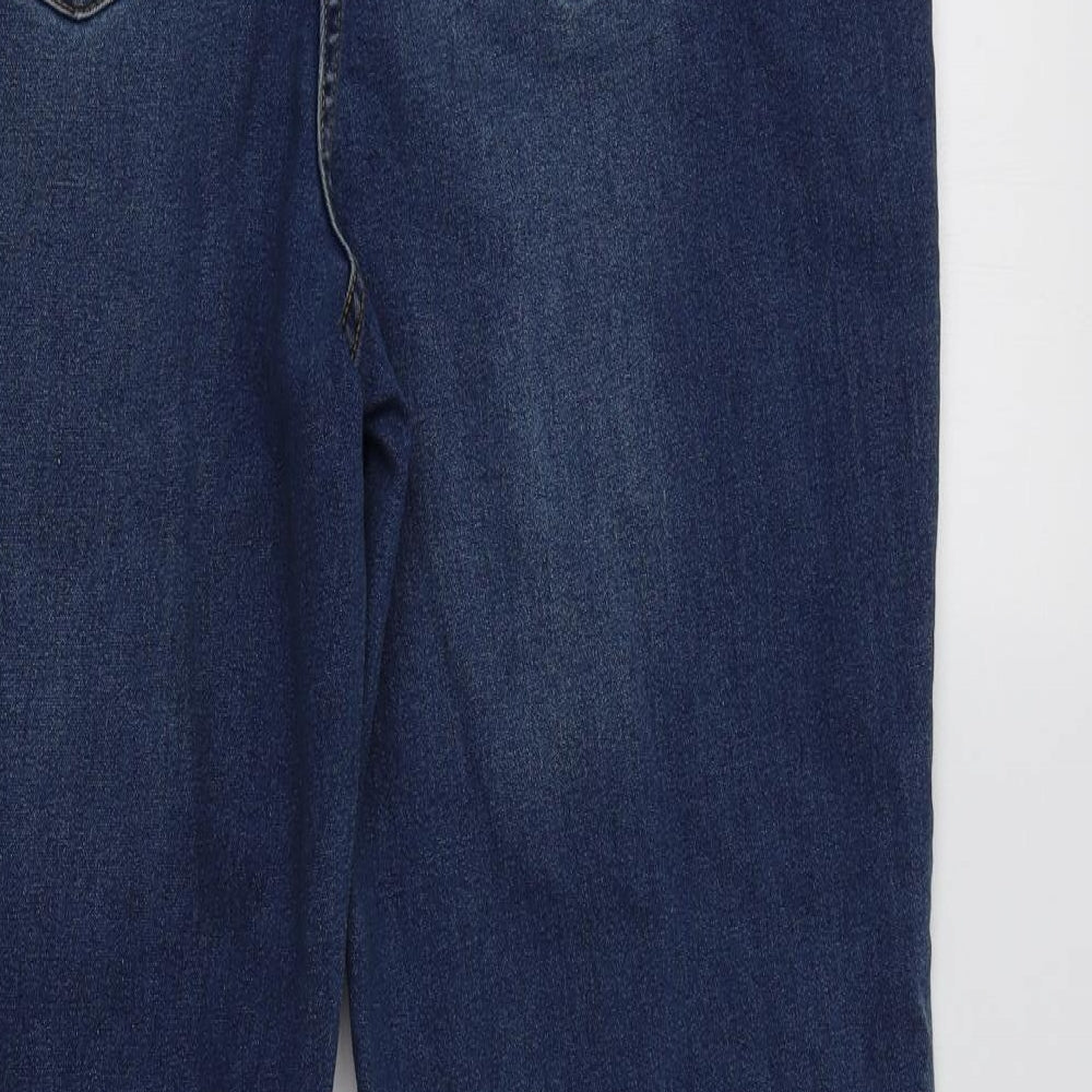 Papaya Womens Blue  Cotton Straight Jeans Size 16 L29 in Regular