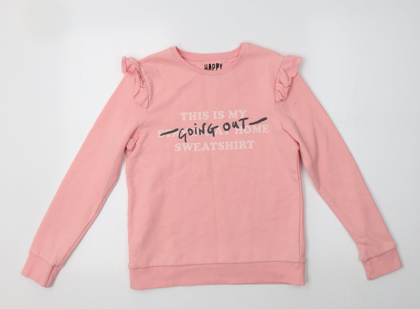 F&F Girls Pink  Cotton Pullover Sweatshirt Size 11-12 Years