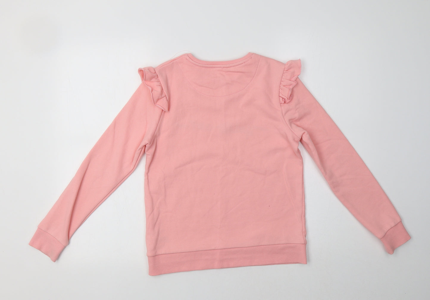 F&F Girls Pink  Cotton Pullover Sweatshirt Size 11-12 Years