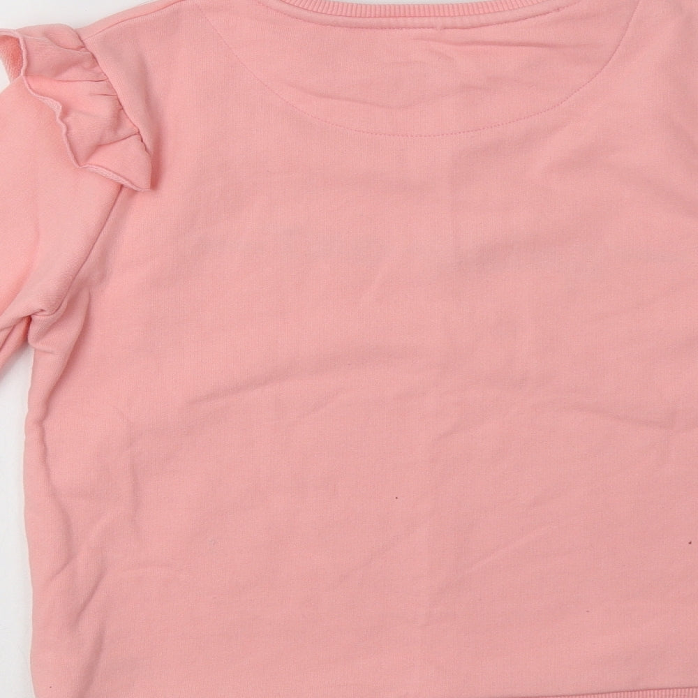 F&F Girls Pink  Cotton Pullover Sweatshirt Size 11-12 Years