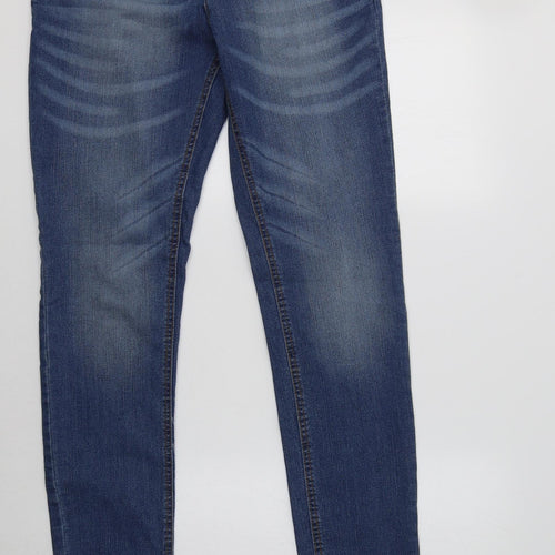 John Baner Womens Blue  Cotton Skinny Jeans Size 14 L32 in Regular