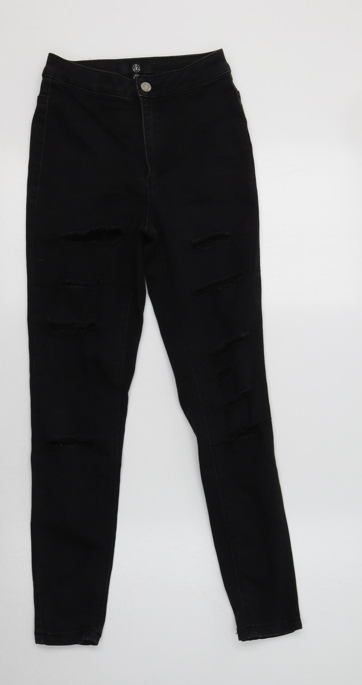 Missguided Womens Black Cotton Skinny Jeans Size 8 L26 in Regular