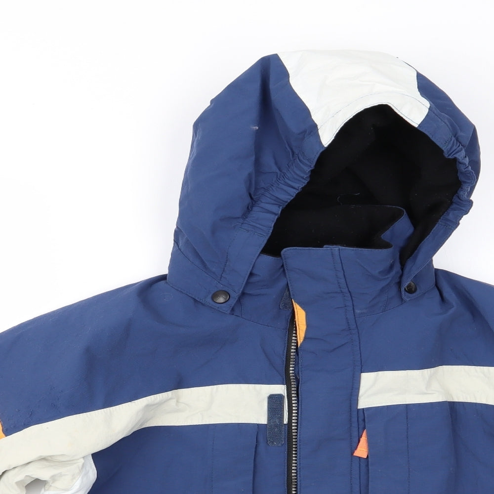 Cross Boys Blue Colourblock  Anorak Coat Size 8-9 Years   - Blue White Yellow