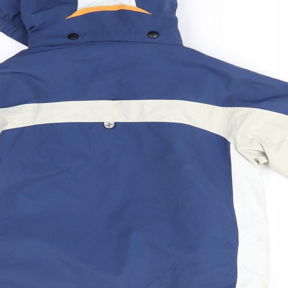 Cross Boys Blue Colourblock  Anorak Coat Size 8-9 Years   - Blue White Yellow