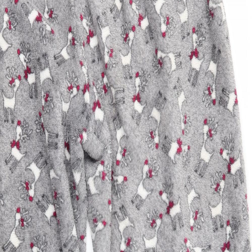 Love To Lounge Womens Grey Animal Print Polyester  Pyjama Pants Size L   - Rudolph Print