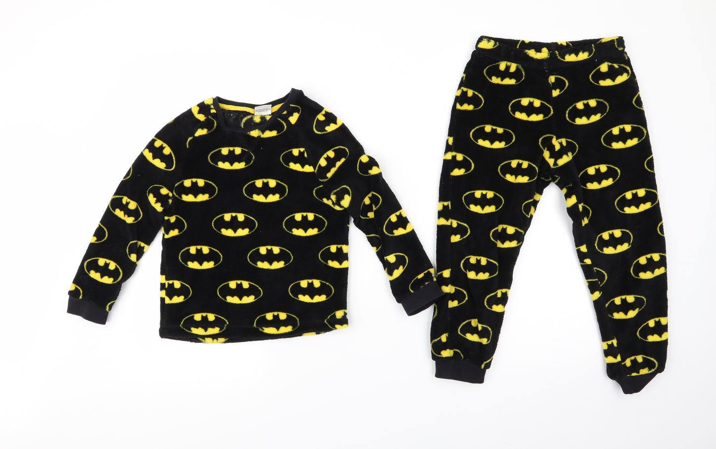 George Boys Black Animal Print Polyester  Pyjama Set Size 5-6 Years   - Batman