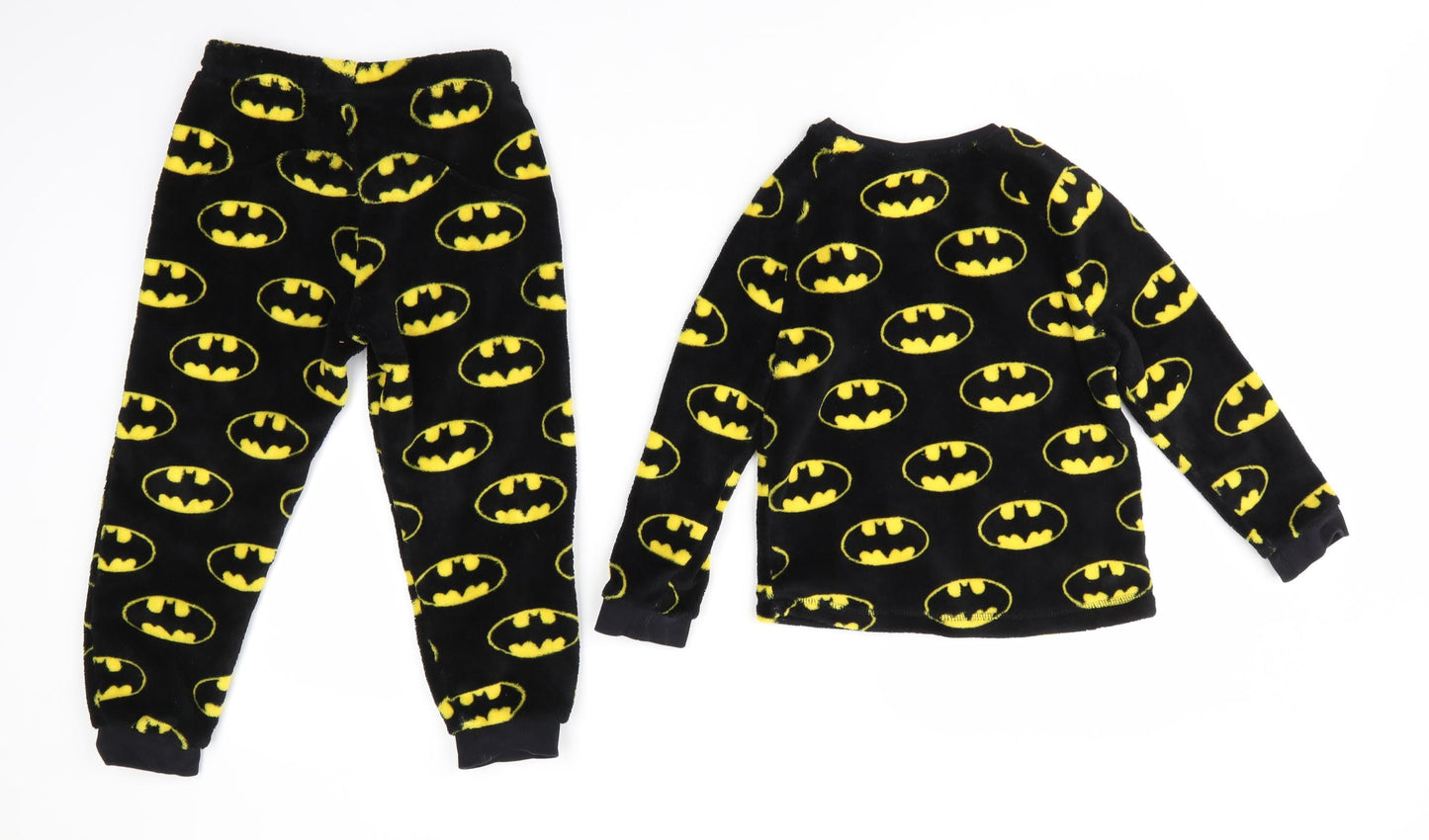George Boys Black Animal Print Polyester  Pyjama Set Size 5-6 Years   - Batman