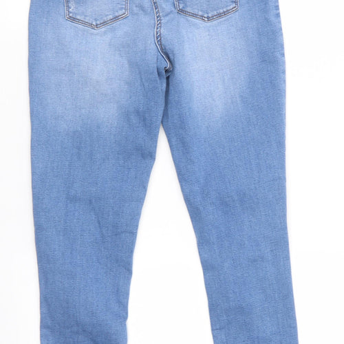I Love Girlswear Girls Blue  Cotton Skinny Jeans Size 12 Years  Regular Zip - Distressed Jeans