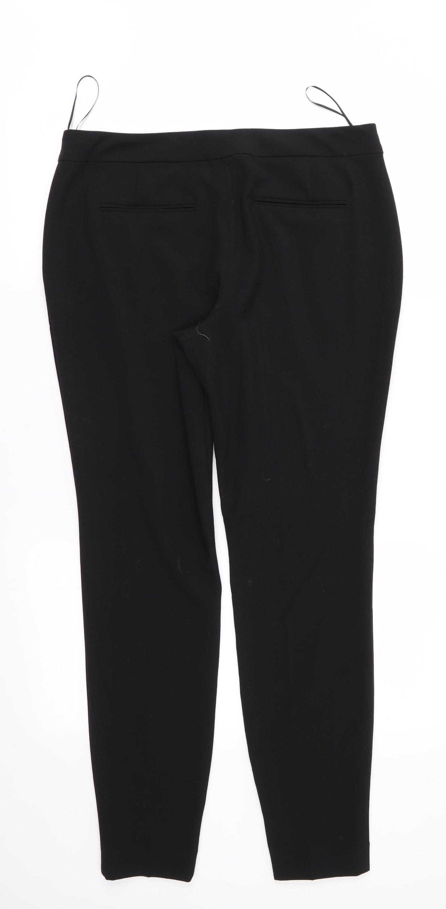 NEXT Womens Black  Polyester Trousers  Size 12 L30 in Regular  - Skinny