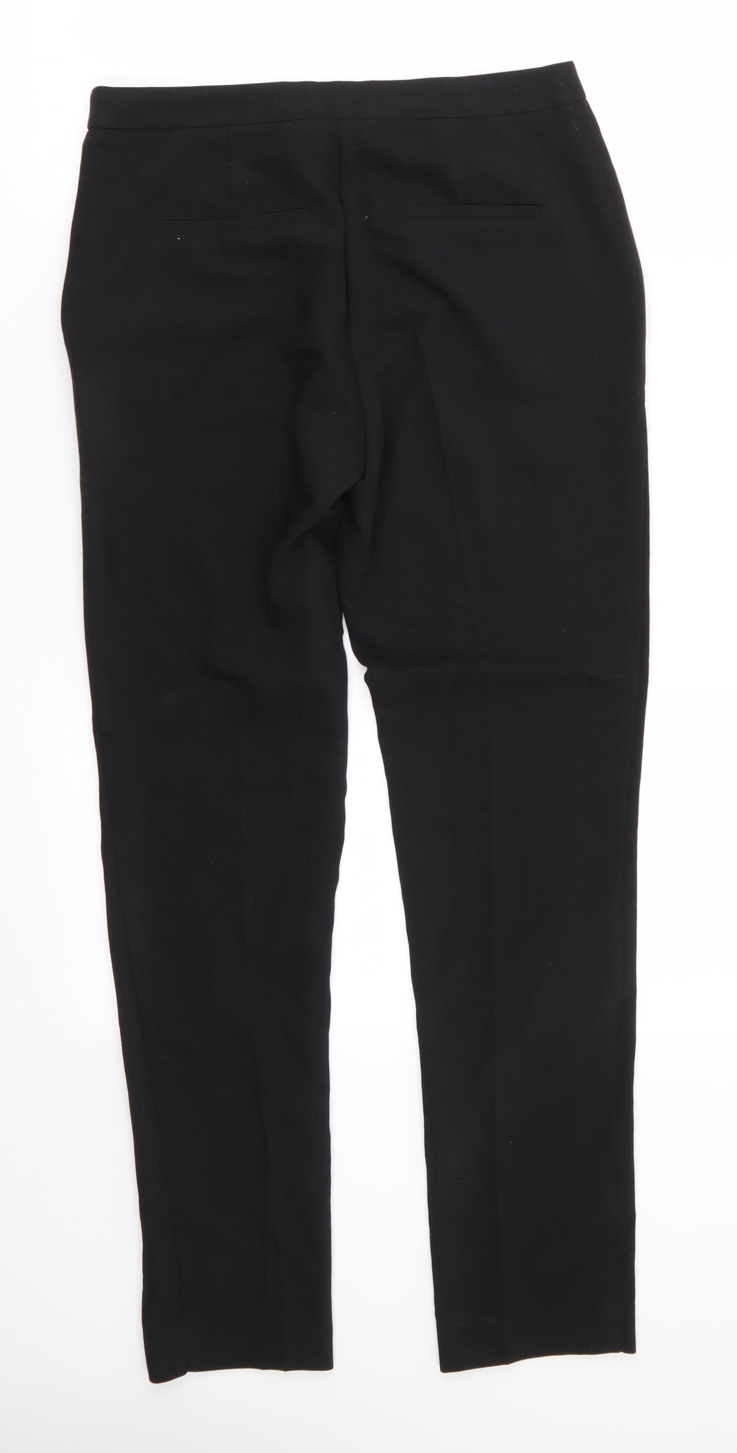 New Look Womens Black  Polyester Trousers  Size 8 L29 in Regular  - Gold Zips to pockets