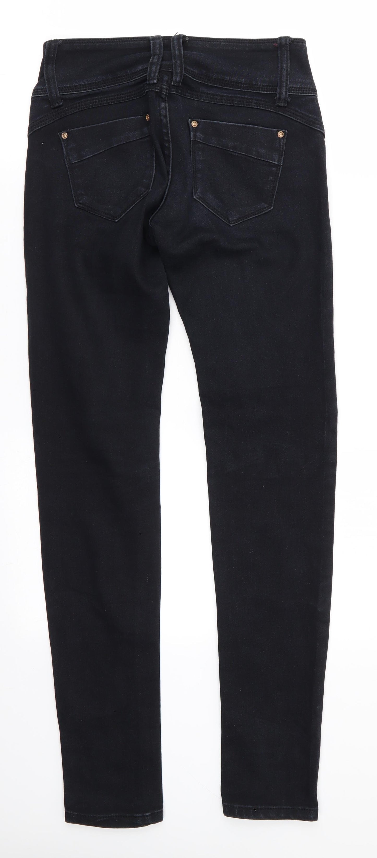 Miss R J New Fashion Womens Blue  Cotton Skinny Jeans Size 8 L31 in Regular  - Blue Black mix Deep waistable