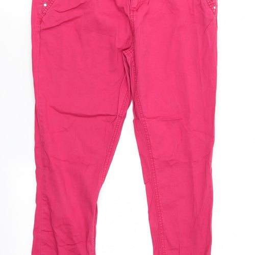 YFL Reserved Womens Red  Cotton Cropped Trousers Size 8 L25 in Regular