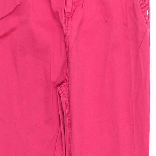 YFL Reserved Womens Red  Cotton Cropped Trousers Size 8 L25 in Regular