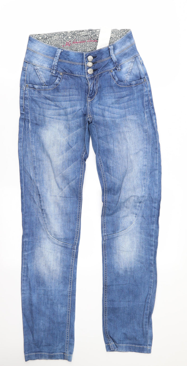 My Feminine Denim Womens Blue Straight Jeans Size 6 L31 in Regular - Deep Waistband