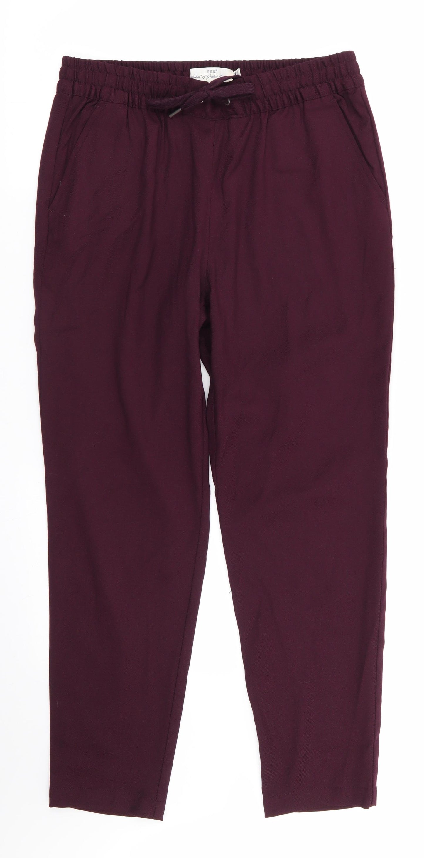 H&M Womens Purple  Polyester Trousers  Size 10 L26 in Regular  - Burgandy