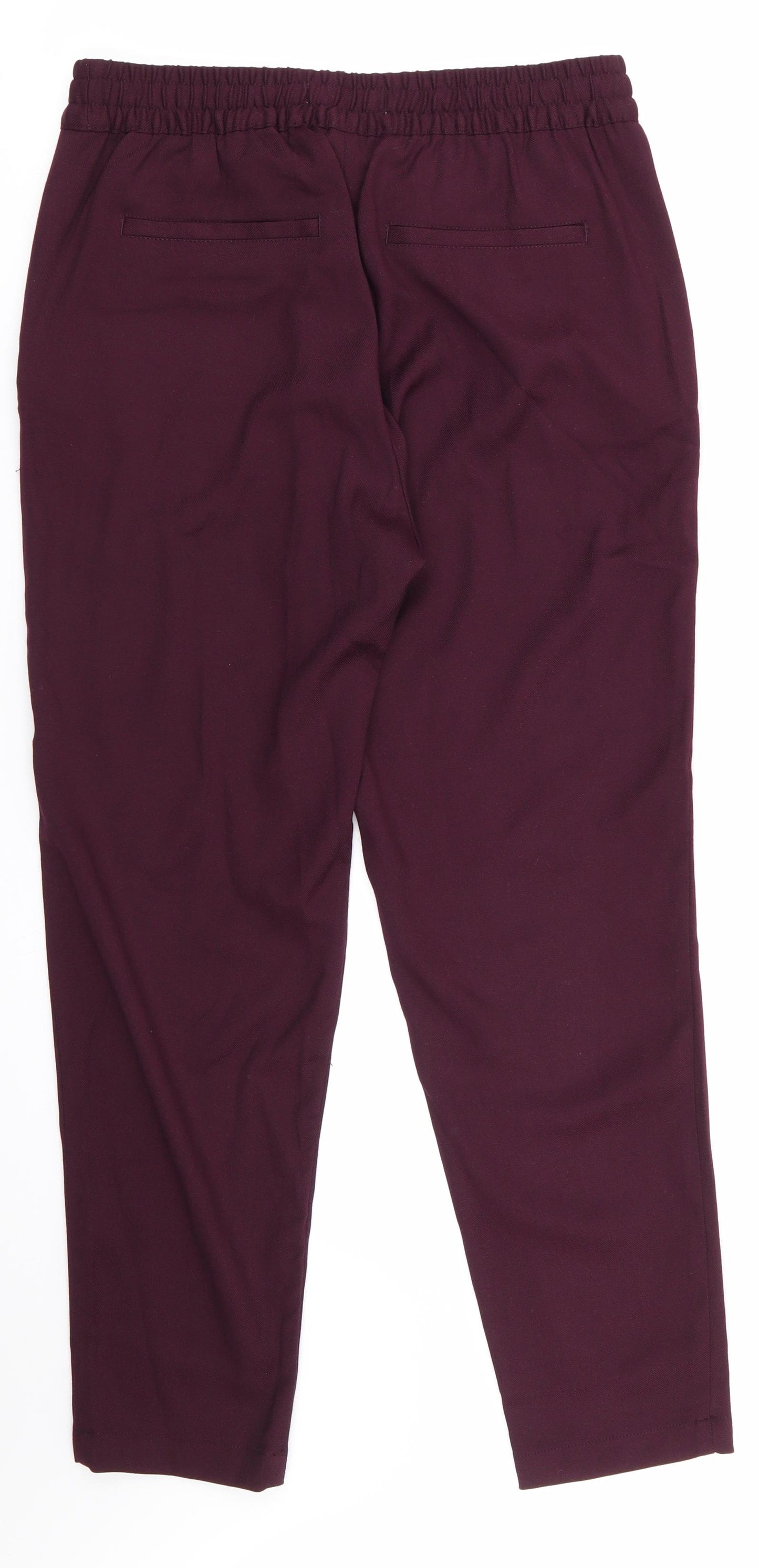 H&M Womens Purple  Polyester Trousers  Size 10 L26 in Regular  - Burgandy