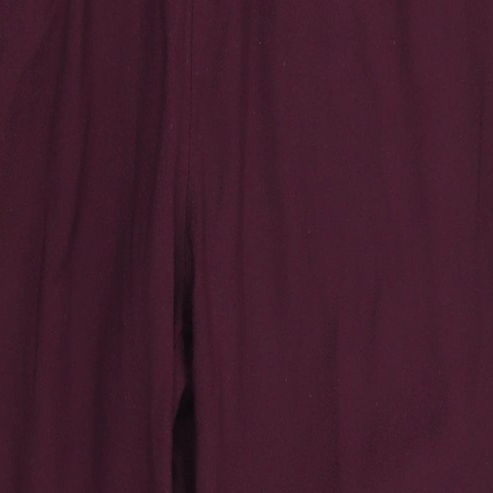 H&M Womens Purple  Polyester Trousers  Size 10 L26 in Regular  - Burgandy